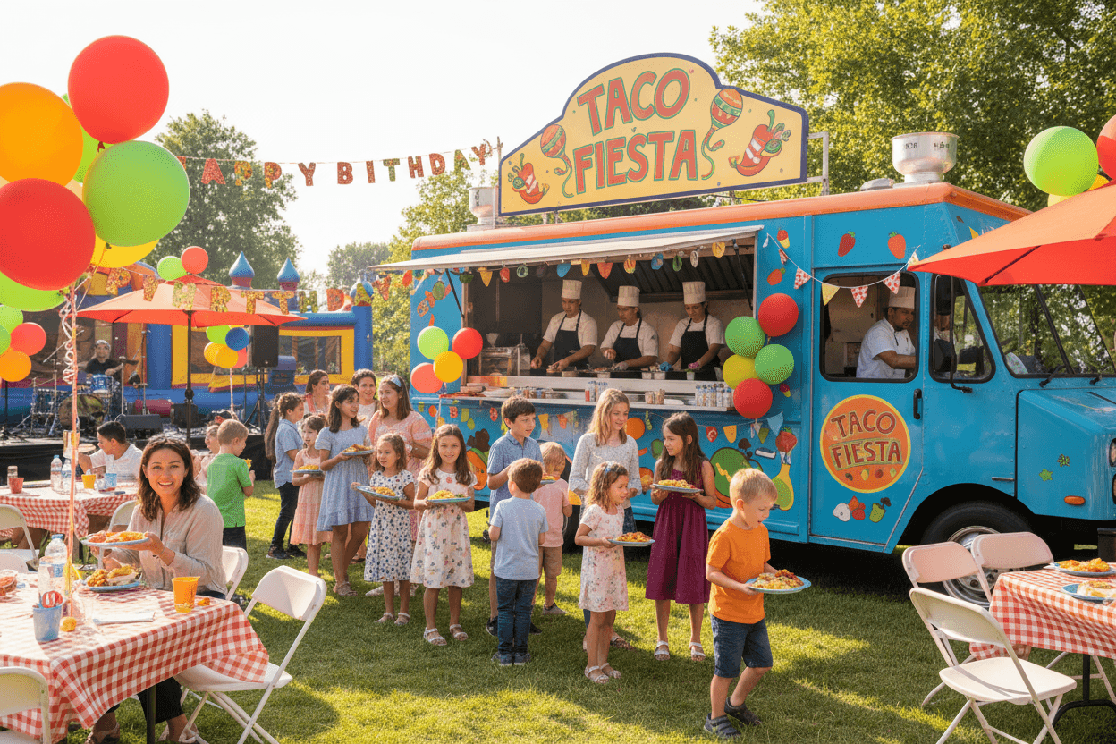 Birthday celebration with food truck catering